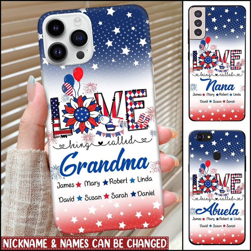 Discover Independence Day Love Being Called Grandma American Flag Personalized Phone Case