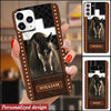 Custom Name, Love Horses With God Leather Texture Personalized Silicone Phone Case LPL13APR22NY1 Silicone Phone Case Humancustom - Unique Personalized Gifts