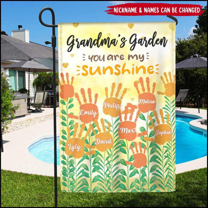Discover Grandma Mom's Garden Little Handprint Kids, You Are My Sunshine Personalized Flag