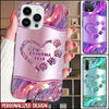 Sparkling Grandma- Mom Bear Heart Kids Personalized Glass Phone Case LPL13JUN22TP4 Glass Phone Case Humancustom - Unique Personalized Gifts