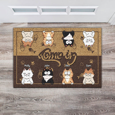 Cute Funny Kitten Pet Cats Come In Go Away, Gift For Pet Lovers Personalized Doormat LPL13JUN23TP3