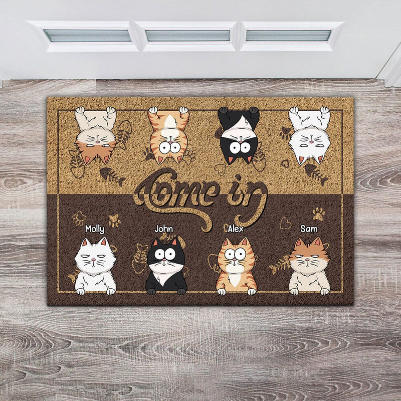 Cute Funny Kitten Pet Cats Come In Go Away, Gift For Pet Lovers Personalized Doormat
