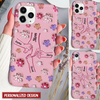 Pinky Flower Nana Auntie Mom Kids Holding Hands Personalized 3D Inflated Effect Phone Case LPL14JUN24KL2