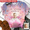 Pinky Heaven Custom Photo Angel Wings Butterflies, In Loving Memory Personalized 3D T-shirt LPL15APR24TP1