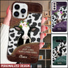 Just A Girl Who Love Cows Leather Texture Personalized Silicone Phonecase LPL15JUL22NY1 Silicone Phone Case Humancustom - Unique Personalized Gifts