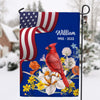 Memorial Red Cardinal American Flag 4th Of July Personalized Flag LPL15MAY23TP2 Flag Humancustom - Unique Personalized Gifts