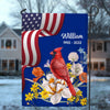 Memorial Red Cardinal American Flag 4th Of July Personalized Flag LPL15MAY23TP2 Flag Humancustom - Unique Personalized Gifts