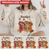 Fall Season Vibe Thankful Wife Mom Grandma Flower Jar Est Year Personalized 3D Sweatshirt LPL16AUG23TP4