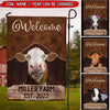 Welcome Love Cows Cattle Custom Farm Name Est Year Personalized Flag LPL17DEC22TP2 Flag Humancustom - Unique Personalized Gifts Garden Flag (11.5" x 17.5")