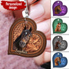 Colorful Love Horse Breeds Custom Name Leather Texture Personalized Wooden Keychain LPL17SEP22TP3 Custom Wooden Keychain Humancustom - Unique Personalized Gifts