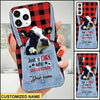 Love Cows, Just A Girl Who Loves Cows Personalized Plaid Pattern Phone Case LPL18APR22CT1 Silicone Phone Case Humancustom - Unique Personalized Gifts