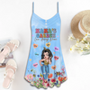 Pretty Sassy Grandma Mom's Garden Love Always Blooms Sweet Heart Kids Personalized Summer Dress LPL19APR24KL1