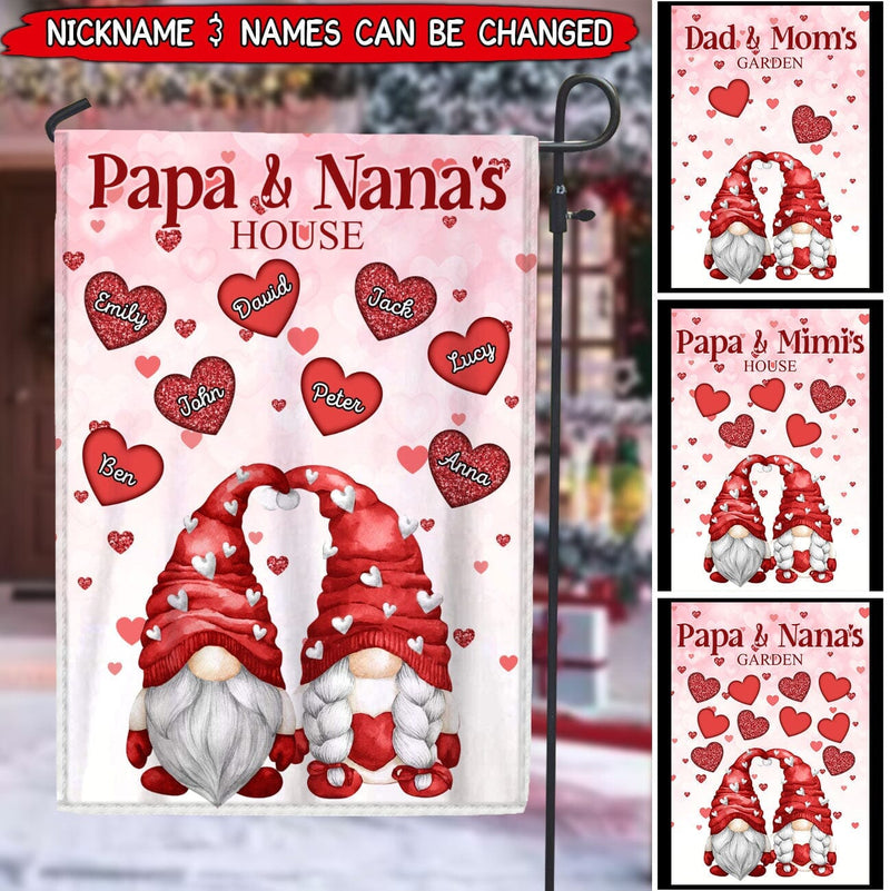 Discover Sweet Papa Nana Dad Mom Garden House Little Heart Kids Personalized Flag