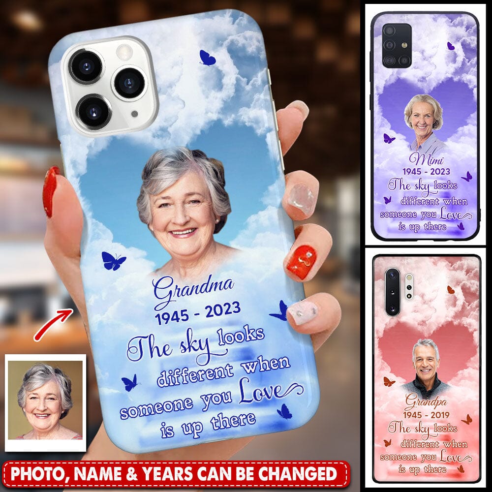 Memorial Gift Insert Photo Family Loss, The Sky Looks Different Personalized Phone Case LPL19SEP23TP2 Silicone Phone Case HumanCustom - Unique Personalized Gifts Made Just for You Iphone iPhone 15 