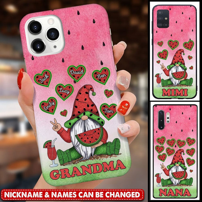 Watermelon Gnome Grandma Mom Little Kids Personalized Phone Case
