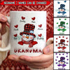 Colorful Christmas Snowman Nana Mom Sweet Heart Kids Personalized White Mug LPL21NOV22TP1 White Mug Humancustom - Unique Personalized Gifts Size: 11OZ