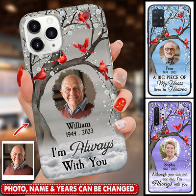 Memorial Cardinal Upload Photo, I'm Always With You Personalized Phone Case LPL21OCT23TP4