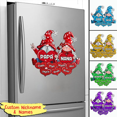 Colorful Christmas Gnome Pappy Nana Daddy Mommy Sweet Heart Kids Personalized Sticker Decal LPL22AUG23VA1