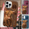 Love Highland Cow Hoopfrint Colorful Leather Texture Personalized Silicone Phone Case LPL22DEC22CT1 Silicone Phone Case Humancustom - Unique Personalized Gifts