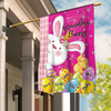 Cute Easter Bunny Grandma Auntie Mom Little Egg Kids Personalized Garden House Flag LPL22FEB24KL1