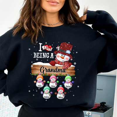 Cute Grandma Mom Kid, I Love Being A Nana Christmas Gift For Mommy Nanny Personalized Sweatshirt LPL22NOV23KL2