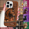 Love Horse Breeds Custom Name Hoofprint Colorful Leather Pattern Personalized Phone Case LPL22SEP22NY2 Silicone Phone Case Humancustom - Unique Personalized Gifts