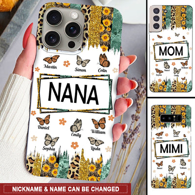 Retro Vintage Nana Mom Auntie Butterfly Kids Personalized Phone Case LPL23APR24NY2