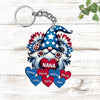 4th of July Gnome Nana Auntie Mom Little Sweet Heart Kids Personalized Keychain LPL23APR24VA2