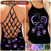 Sparkling Cat Mom, Just A Girl Who Loves Cats Personalized Woman Cross Tank Top LPL23JUN22TP2 Woman Cross Tank Top Humancustom - Unique Personalized Gifts