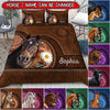 Love Horse Breeds Custom Name Hoofprint Colorful Leather Pattern Personalized Bedding Set LPL23NOV22TP1 Bedding Set Humancustom - Unique Personalized Gifts