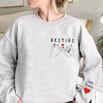Embroidered Besties Sisters Pinky Promise Personalized Sweatshirt LPL23NOV23KL3