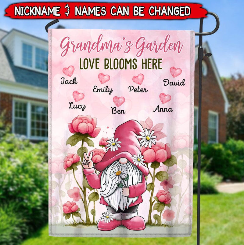 Discover Lovely Grandma Auntie Mom's Garden Sweet Heart Kids, Love Blooms Here Personalized House Garden Flag