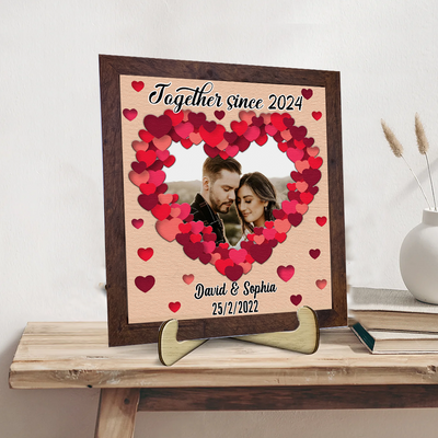 Personalized Valentine Loads Of Love Upload Photo Together Since 2 Layers Wooden Plaque LPL24JAN24KL1