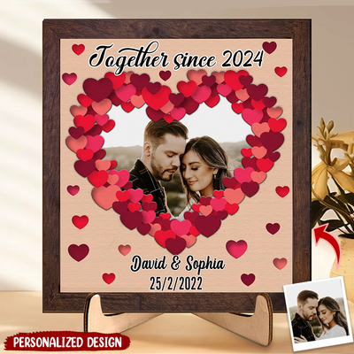 Personalized Valentine Loads Of Love Upload Photo Together Since 2 Layers Wooden Plaque LPL24JAN24KL1