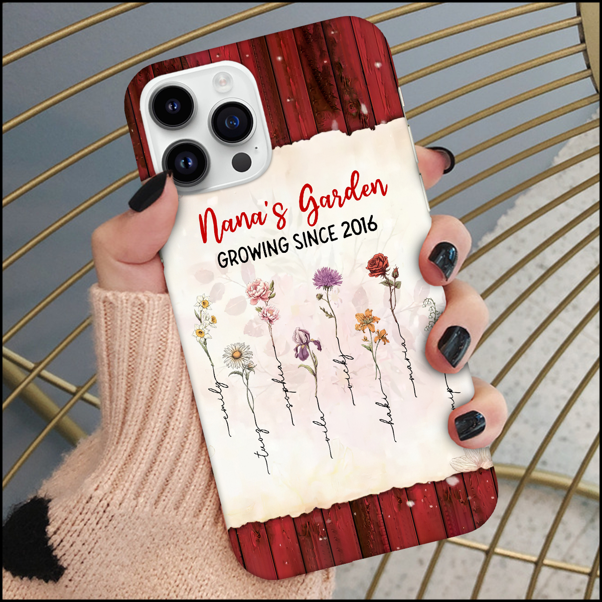 Grandma Mom's Garden Growing Since, Birth Month Flower Kids Personalized Phone Case LPL24JUN24KL2