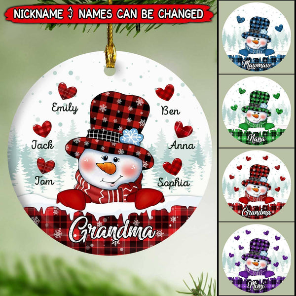 Cute Christmas Snowmy Grandma Mom Hugging Sweet Heart Kids Personalize -  HumanCustom - Unique Personalized Gifts Made Just for You