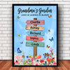 Grandma Auntie Mom's Garden Butterflies Sign, Love Is Always In Bloom Personalized Poster LPL25APR23KL1 Canvas Humancustom - Unique Personalized Gifts