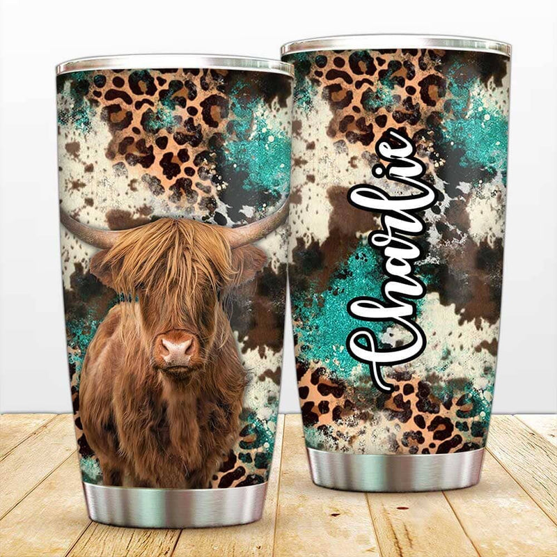 Tri- Color Cowhide Tumbler / Cow Tumbler / Cowhide Glitter Cup