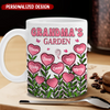 3D Inflated Effect Floral Sweet Heart Kids In Mom Grandma's Garden Personalized Mug LPL25APR24KL1