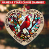 Memorial Cardinal Stained Glass Pattern, Cardinals Appear When Angels Are Near Personalized Ornament LPL25AUG23TP1