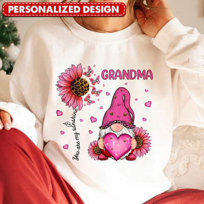 Valentine Pinky Leopard Gnome Grandma Mom Butterfly Kids Personalized Sweatshirt LPL25DEC23TP1 White Sweatshirt HumanCustom - Unique Personalized Gifts Made Just for You S White