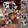 Retro Country Farm Love Cows Cattle Black And Brown Cowhide Pattern Personalized Phone Case LPL25JUL23TP4