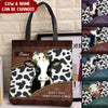 Love Cow Breeds, Just A Girl Who Love Cows Leather Texture Personalized Tote Bag LPL26DEC22NY4 Tote Bag Humancustom - Unique Personalized Gifts Size S (33x33cm)