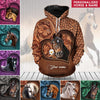 Love Horse Breeds Custom Name Hoofprint Colorful Leather Pattern Personalized Hoodie LPL26SEP22CT1 3D T-shirt Humancustom - Unique Personalized Gifts