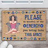 Please Be Mindful Of The Energy You Bring Into This Space Personalized Evil Eyes Doormat LPL27JUL23KL1