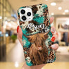 Cowhide Leopard Turquoise Glitter Love Cows Cattle Farm Highland Holstein Cow Personalized Phone Case LPL28MAR23TP7 Silicone Phone Case Humancustom - Unique Personalized Gifts