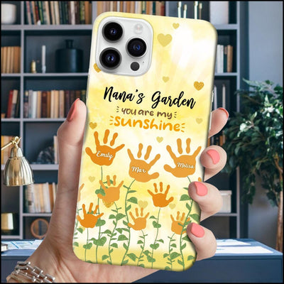 Grandma Mom's Garden Little Handprint Kids, You Are My Sunshine Personalized Phone Case LPL29MAR23KL1 Silicone Phone Case Humancustom - Unique Personalized Gifts