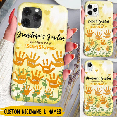 Grandma Mom's Garden Little Handprint Kids, You Are My Sunshine Personalized Phone Case LPL29MAR23KL1 Silicone Phone Case Humancustom - Unique Personalized Gifts Iphone iPhone 14