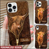 Zipped Highland Cow, Love Cow Cattle Farm Leather Zipper Texture Personalized Phone Case LPL30DEC22KL1 Silicone Phone Case Humancustom - Unique Personalized Gifts