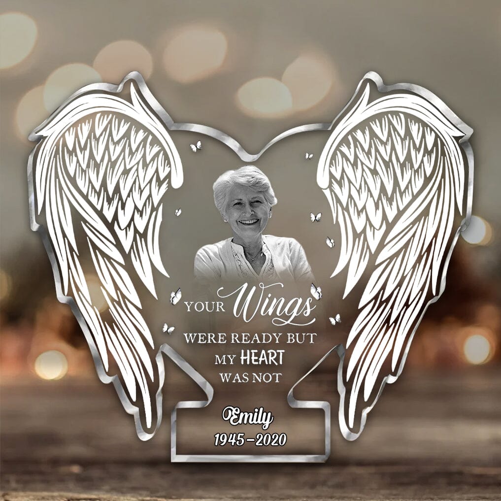 Memorial Upload Photo Heart Wings, A Big Piece Of My Heart Lives In Heaven Personalized Acrylic Plaque LPL30OCT23TT1 Acrylic Plaque HumanCustom - Unique Personalized Gifts Made Just for You 